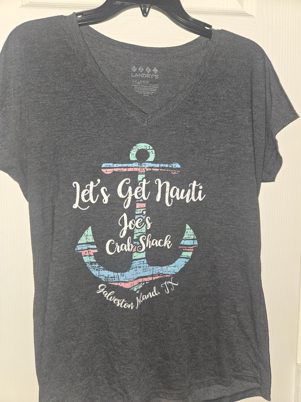Let's Get Nauti Anchor Graphic Tee - Dark Gray